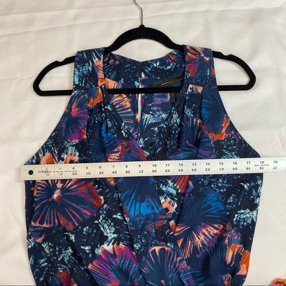 BCBGMaxazaria Dark Tropical Print V Neck Romper - Picture 3 of 8